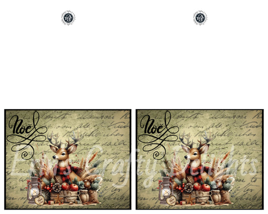 1 Noel Deer Christmas Card