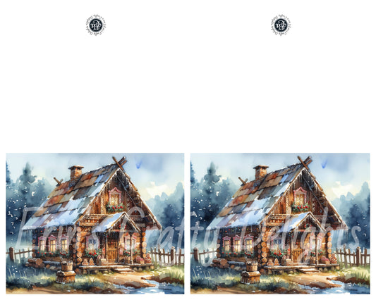 1 Rustic Gingerbread House Christmas Card