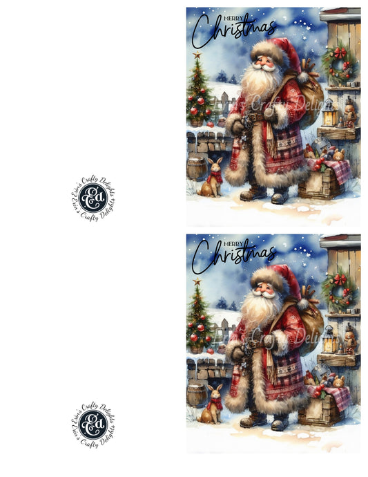1 Rustic Santa Merry Christmas Card