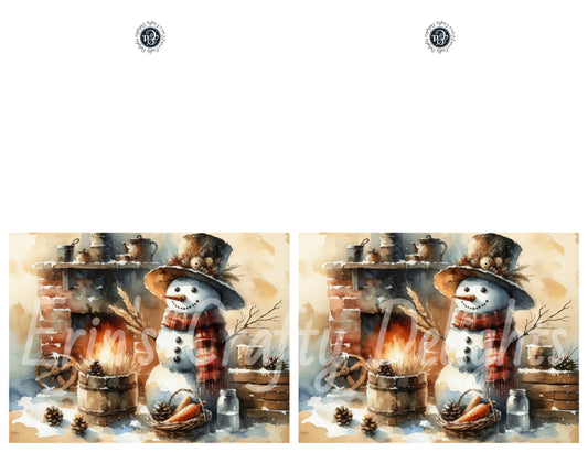 1 Rustic Snowman Christmas Card