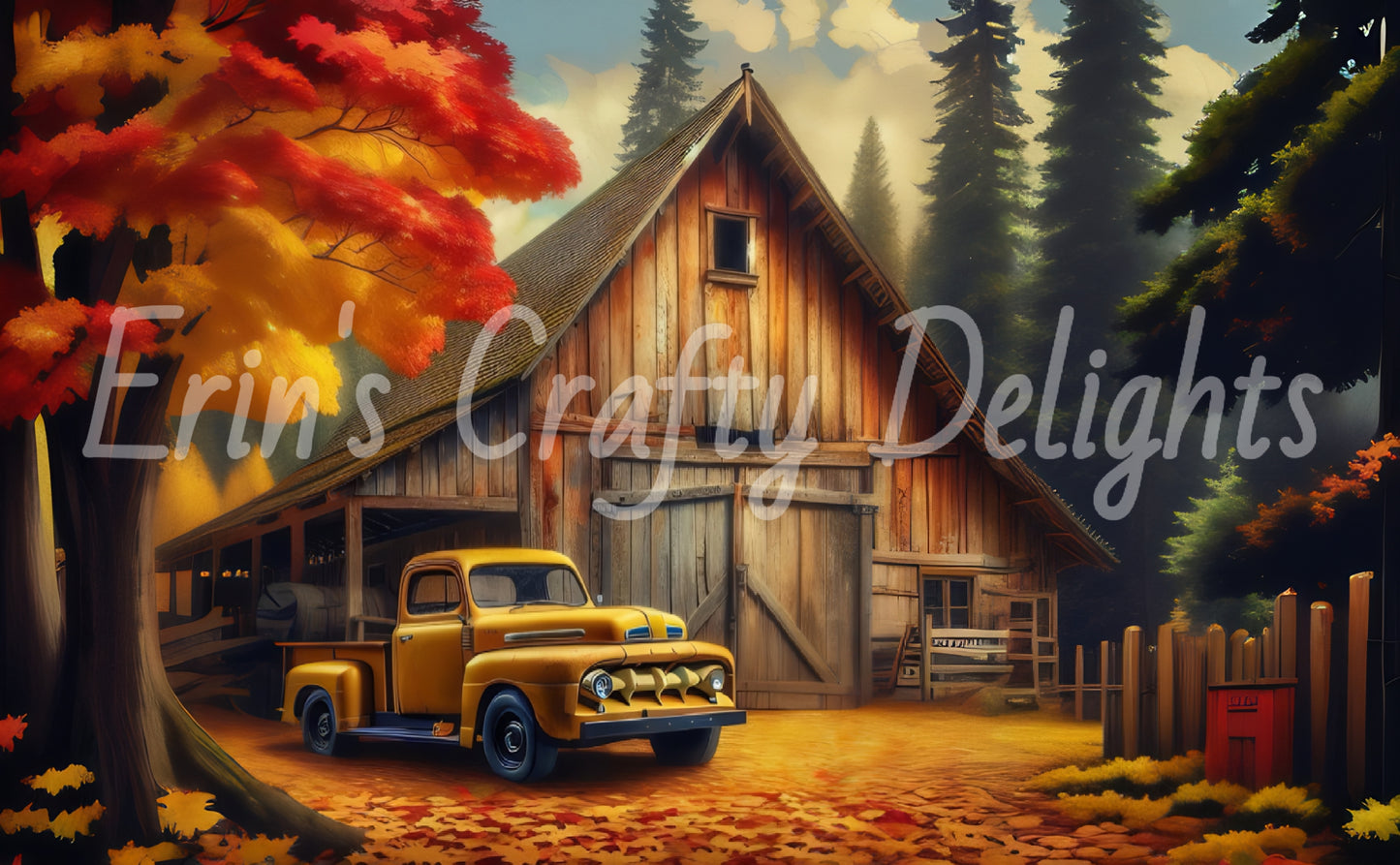 Autumn Yellow Truck Blank