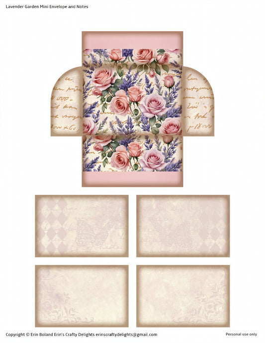 Lavender Garden Mini Envelope and Notes