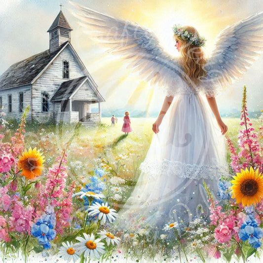 10 Sq Angels Watching Over Us 8x8 Printable