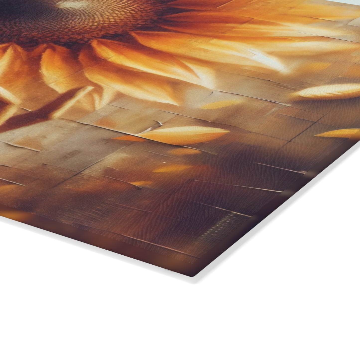 Glass Cutting Board - Poetic Sunflower Design