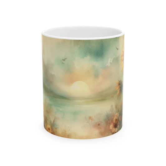 Summer Sunflowers Ceramic Mug, (11oz, 15oz)