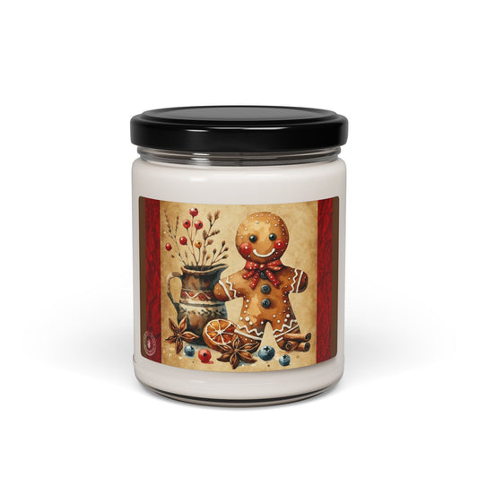 Rustic Gingerbread Man Christmas Warmth Scented Soy Candle, 9oz