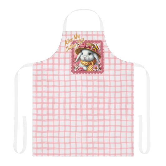 Apron, Kiss My Cotton Tail! Bunny Pink Grid Design