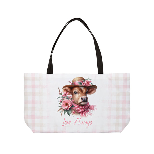 Weekender Tote Bag - Love Always Dressed Up Cow Design