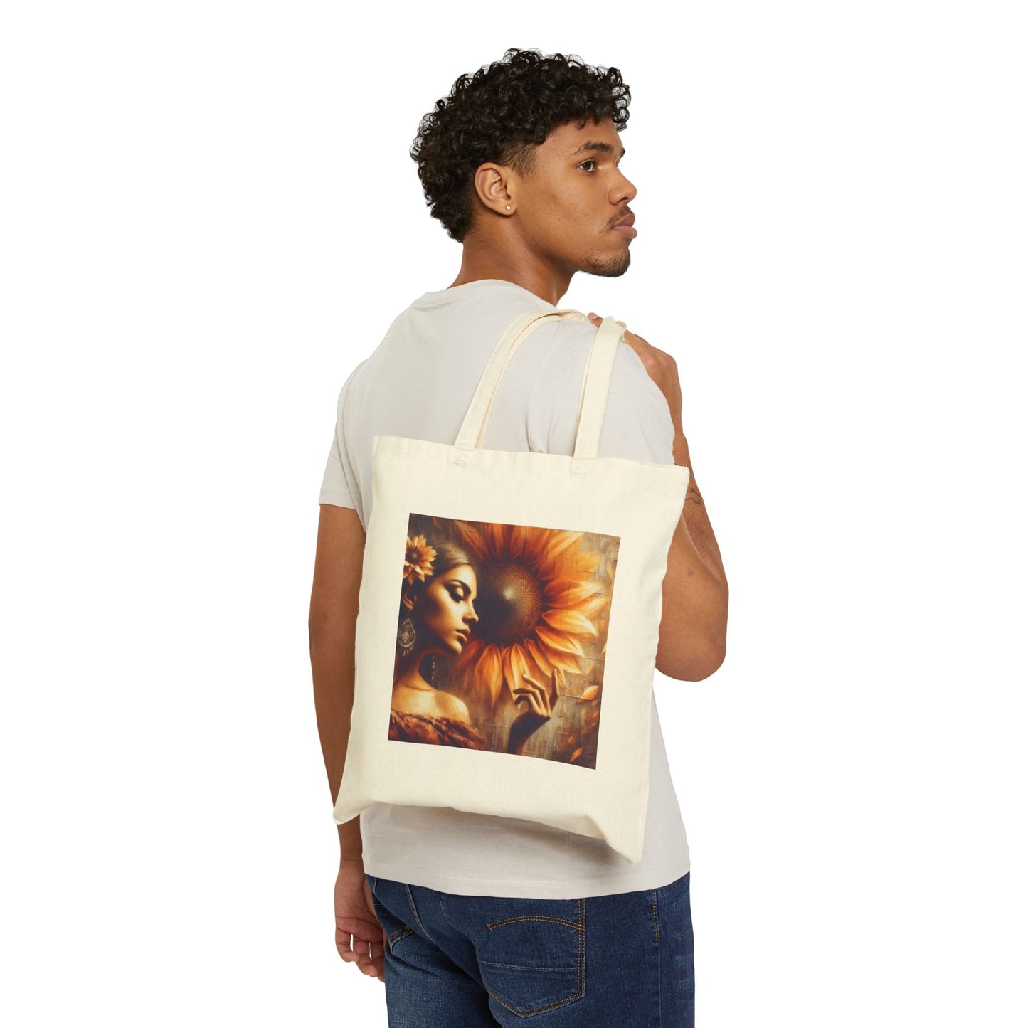 Poetic Sunflower Tote Bag