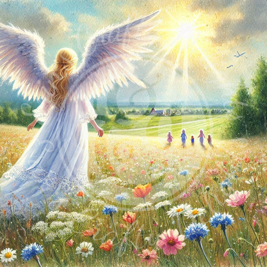 18 Sq Angels Watching Over Us 8x8 Printable