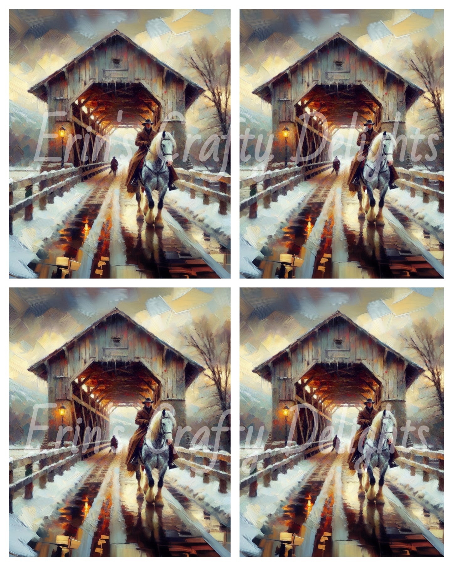 3 Covered Bridge in Winter