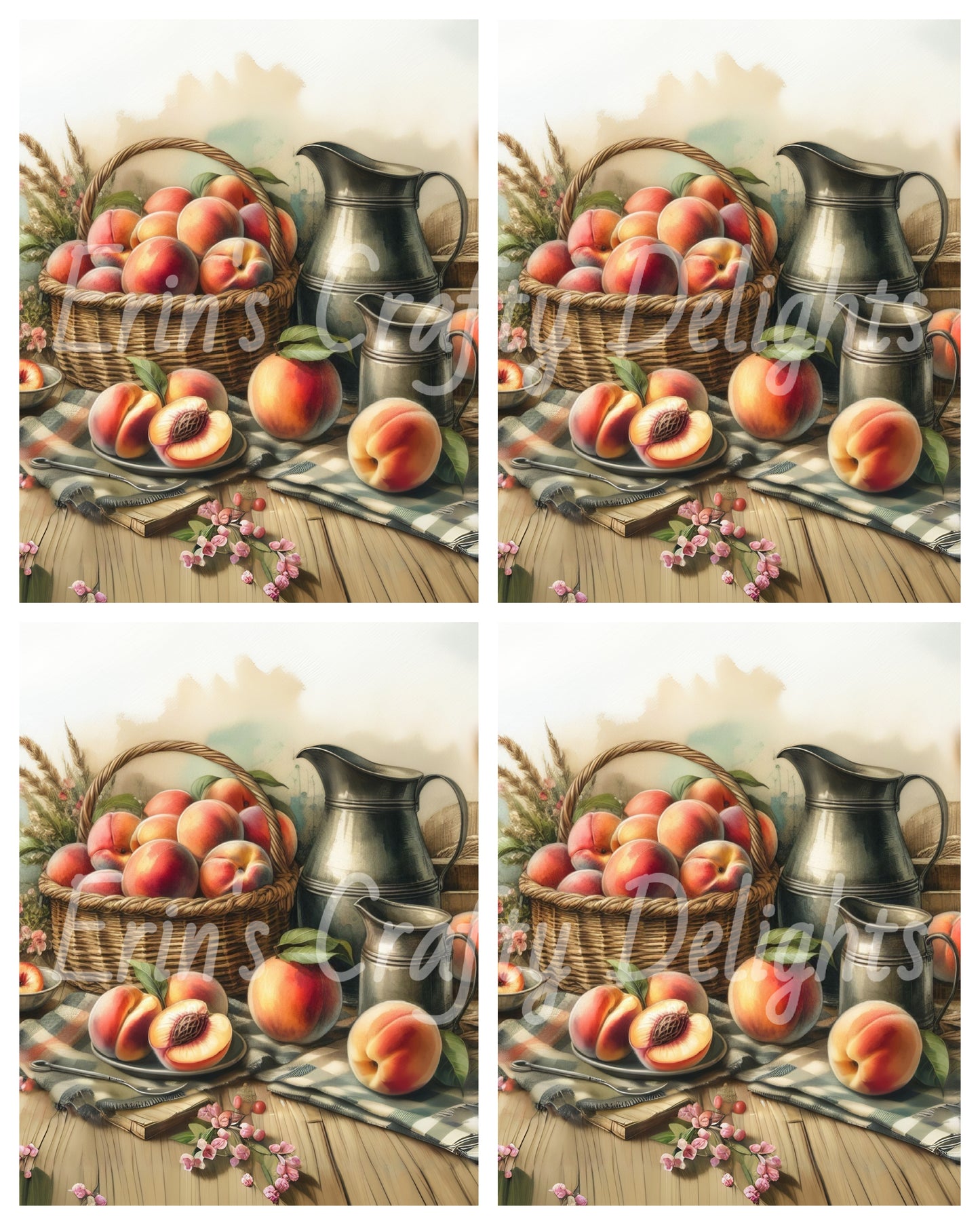 3 Rustic Peaches