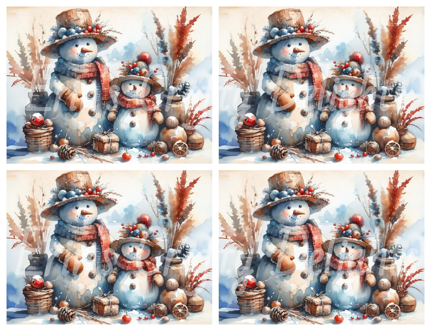 3 Rustic Snowman