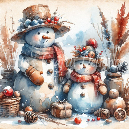 3 Rustic Snowman