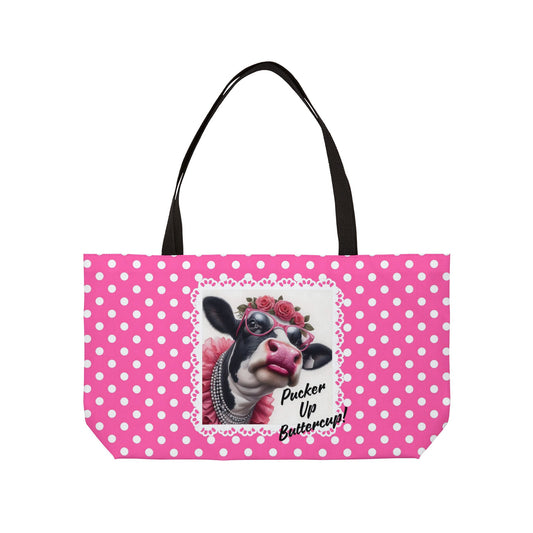 Weekender Tote Bag - Pucker Up Buttercup Holstein Cow Design