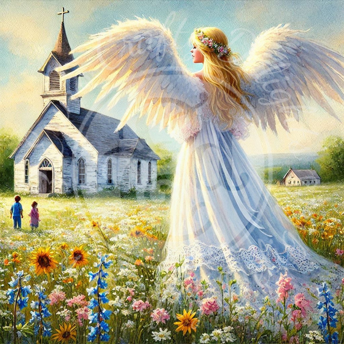 4 Sq Angels Watching Over Us 8x8 Printable