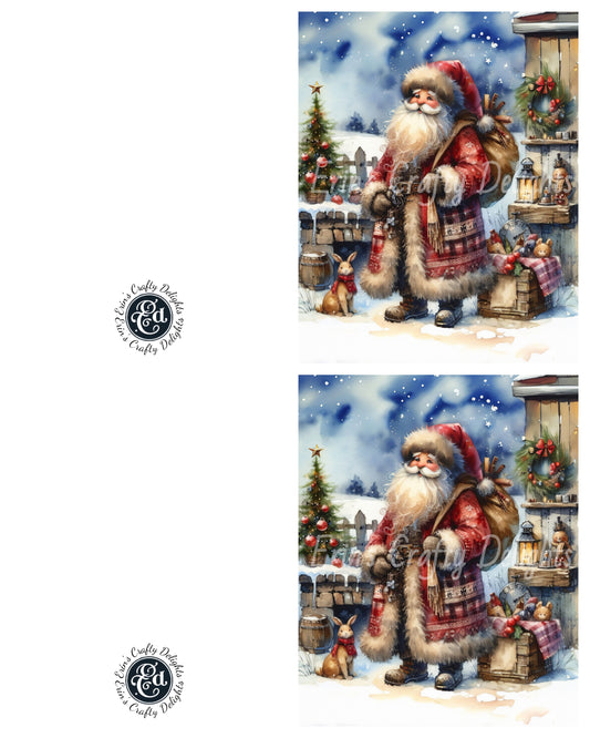 1 Rustic Santa Christmas Card