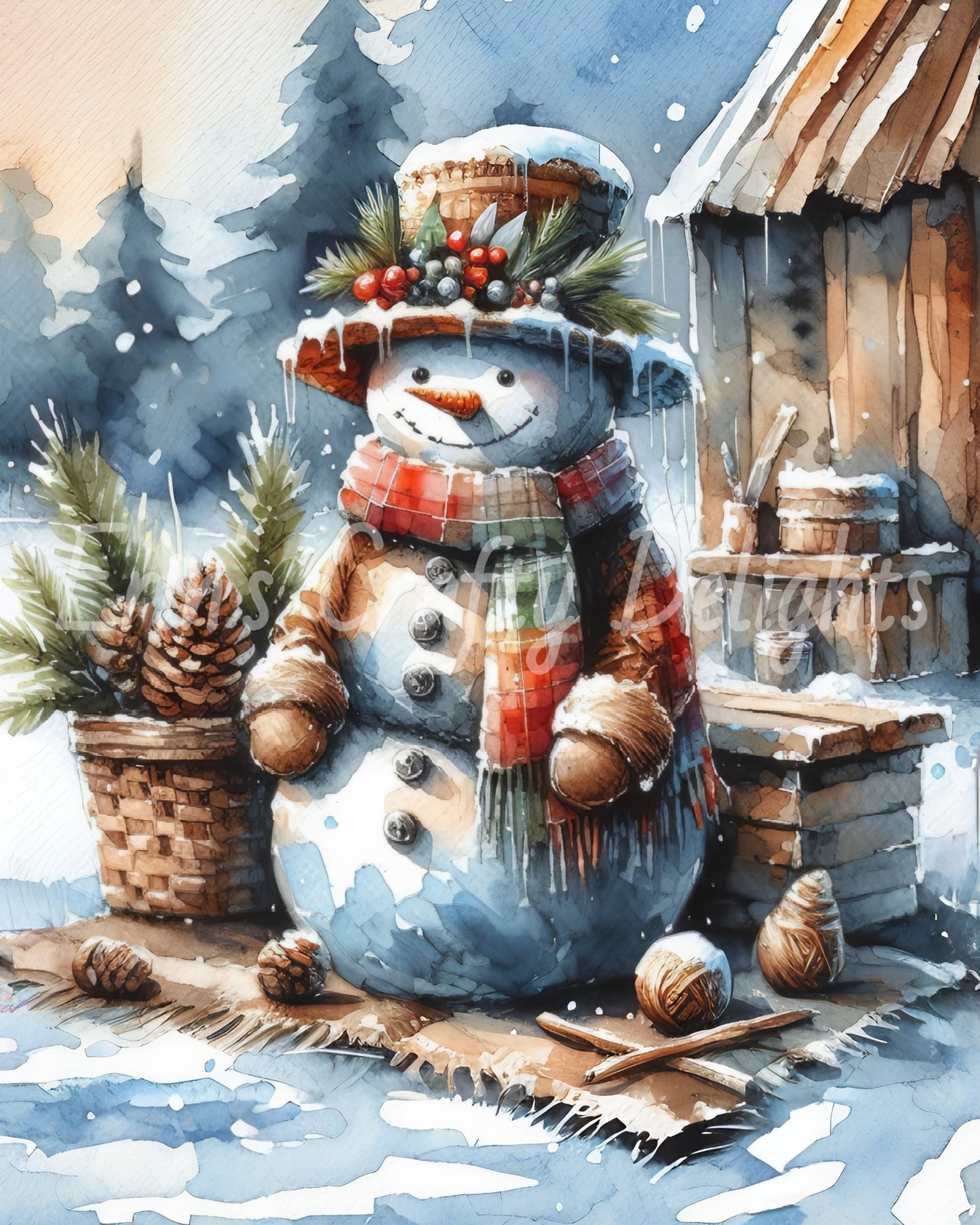 4 Rustic Snowman