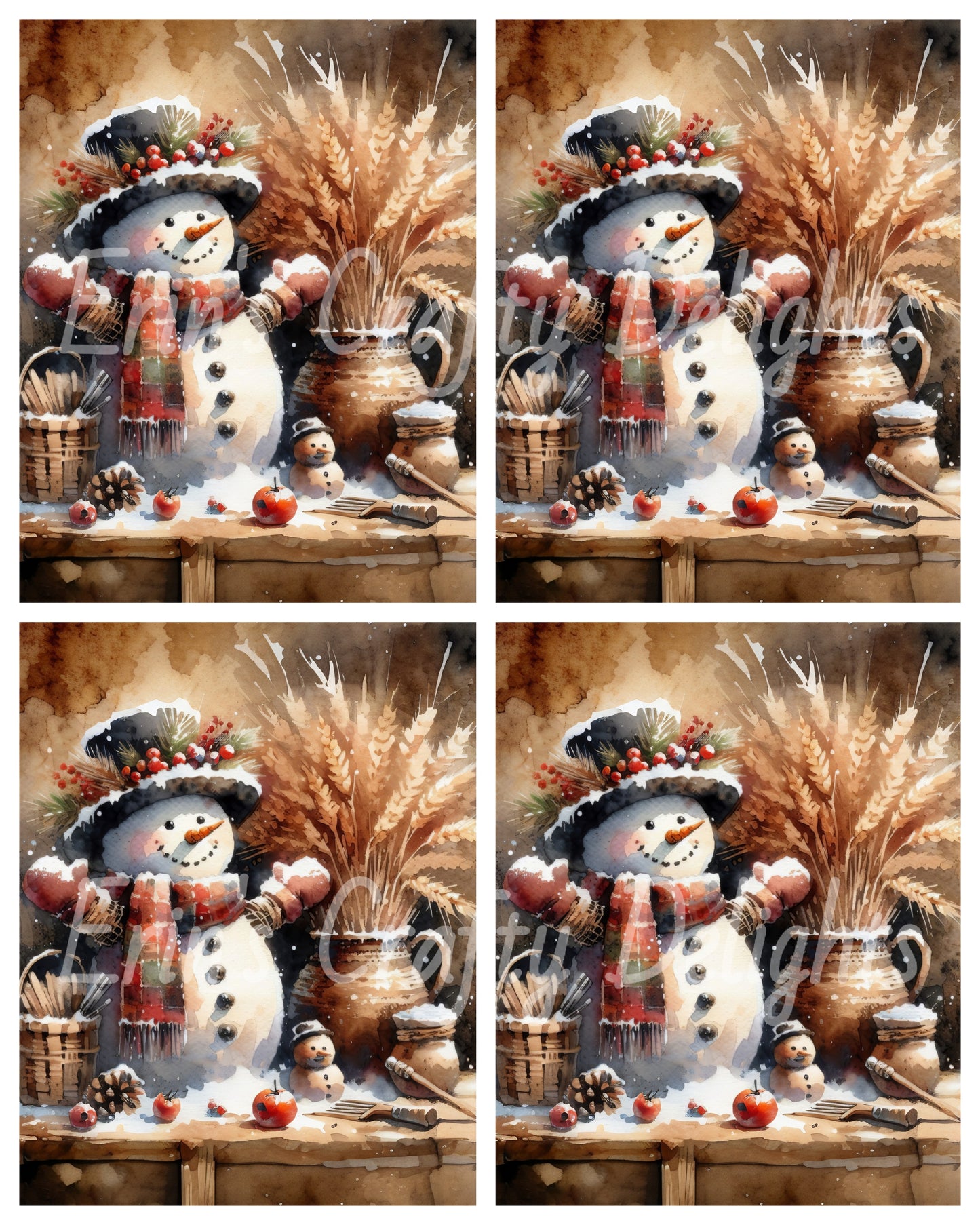 5 Rustic Snowman