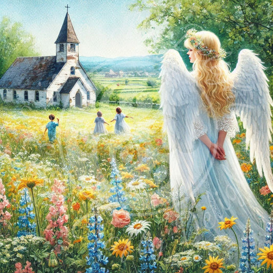 6 Sq Angels Watching Over Us 8x8 Printable