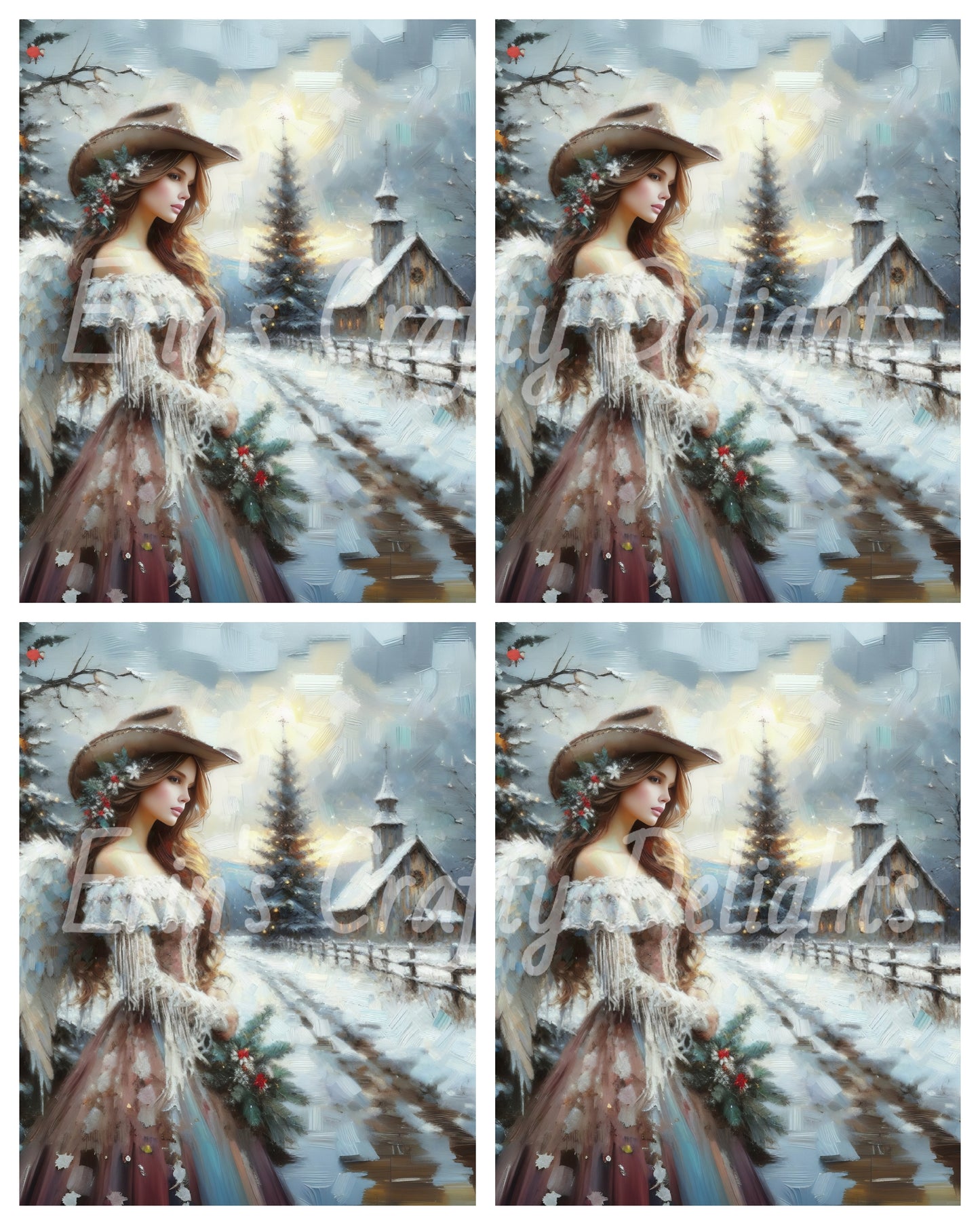 6 Cowgirl Christmas Angel