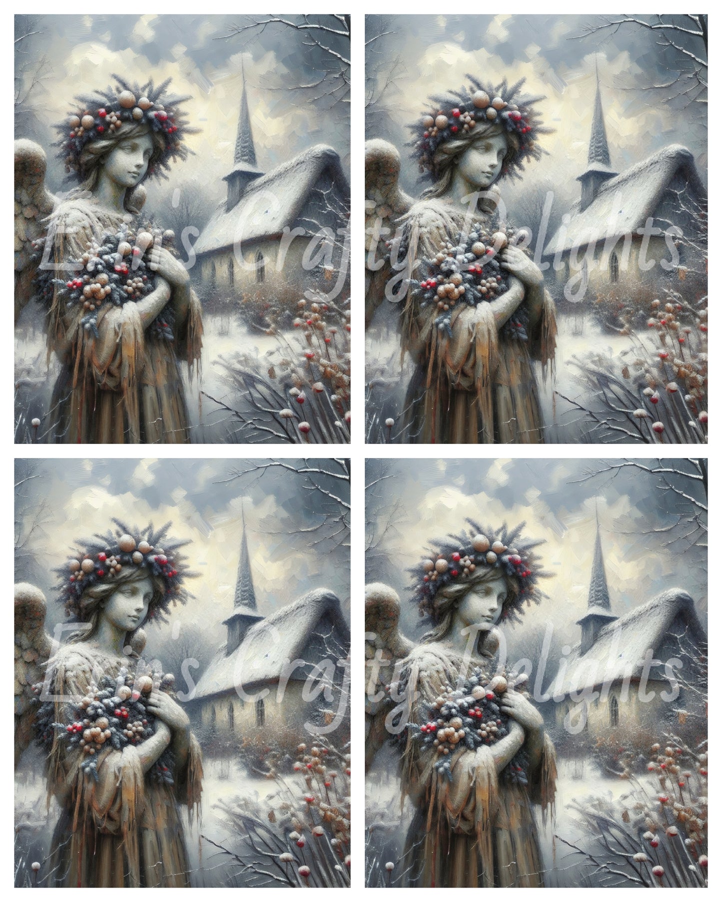 6 Stone Christmas Angel