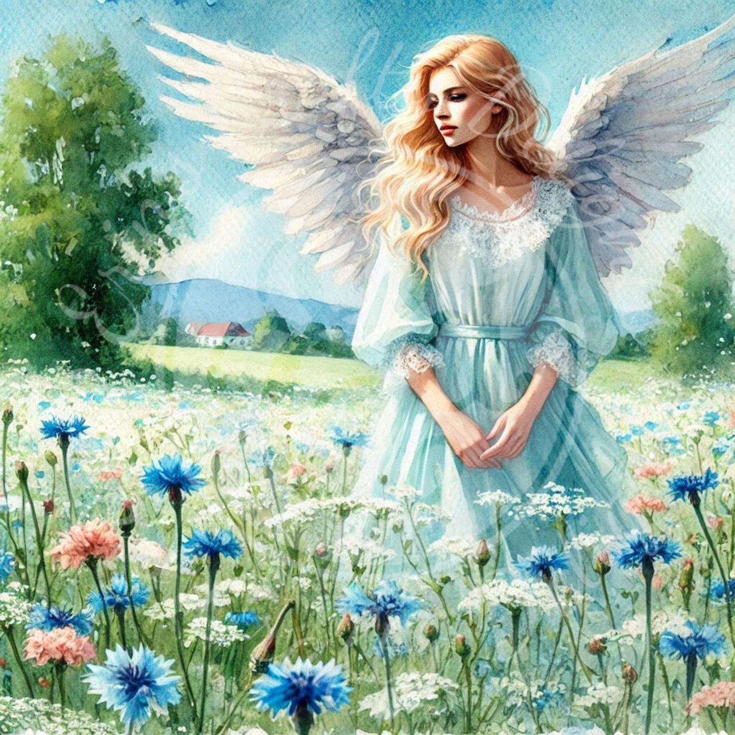 7 Sq Angel of Spring 8x8 Printable