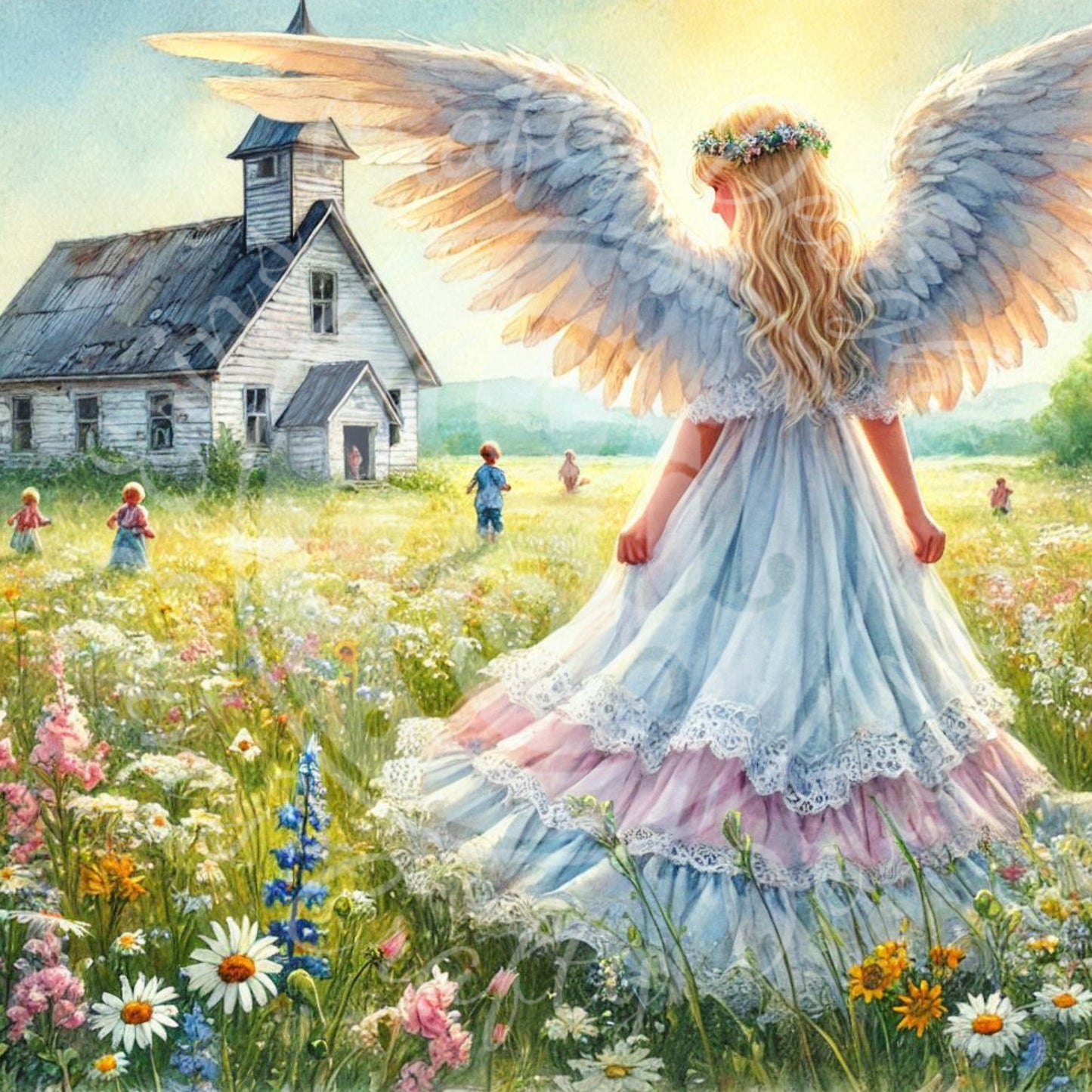 7 Sq Angels Watching Over Us 8x8 Printable