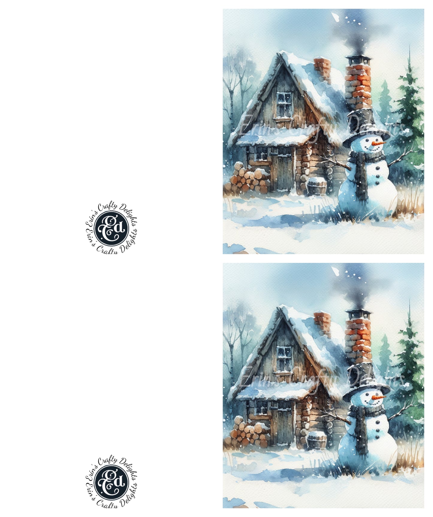 7 Rustic Snowman Christmas Card