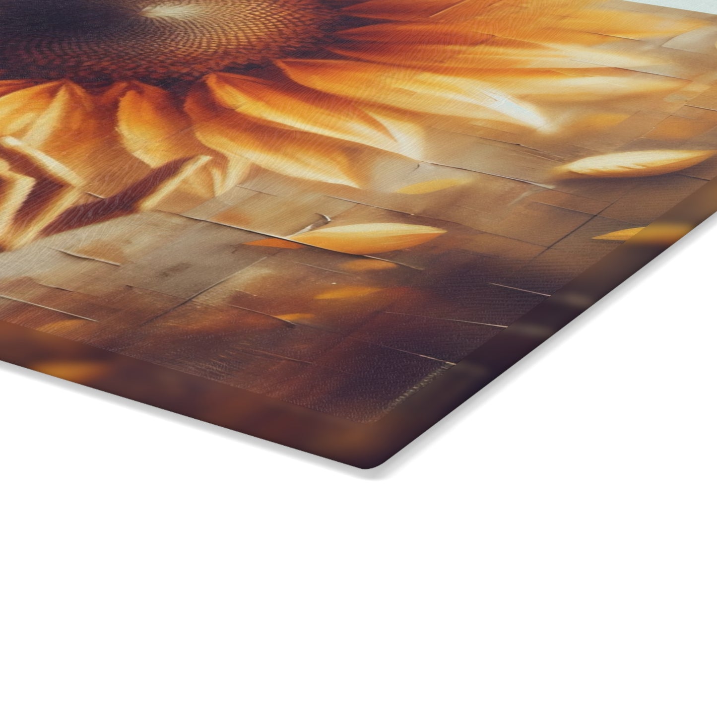 Glass Cutting Board - Poetic Sunflower Design