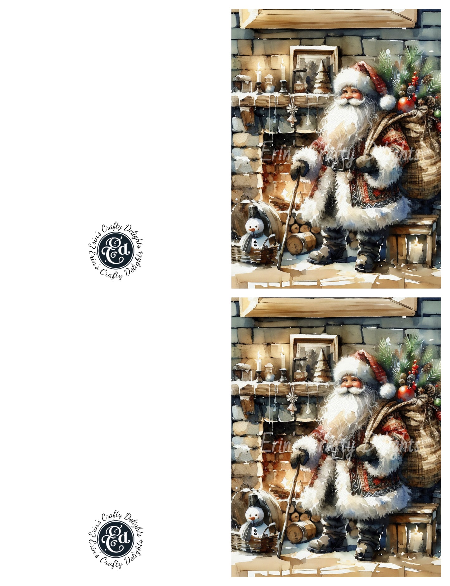 7 Rustic Santa Christmas Card