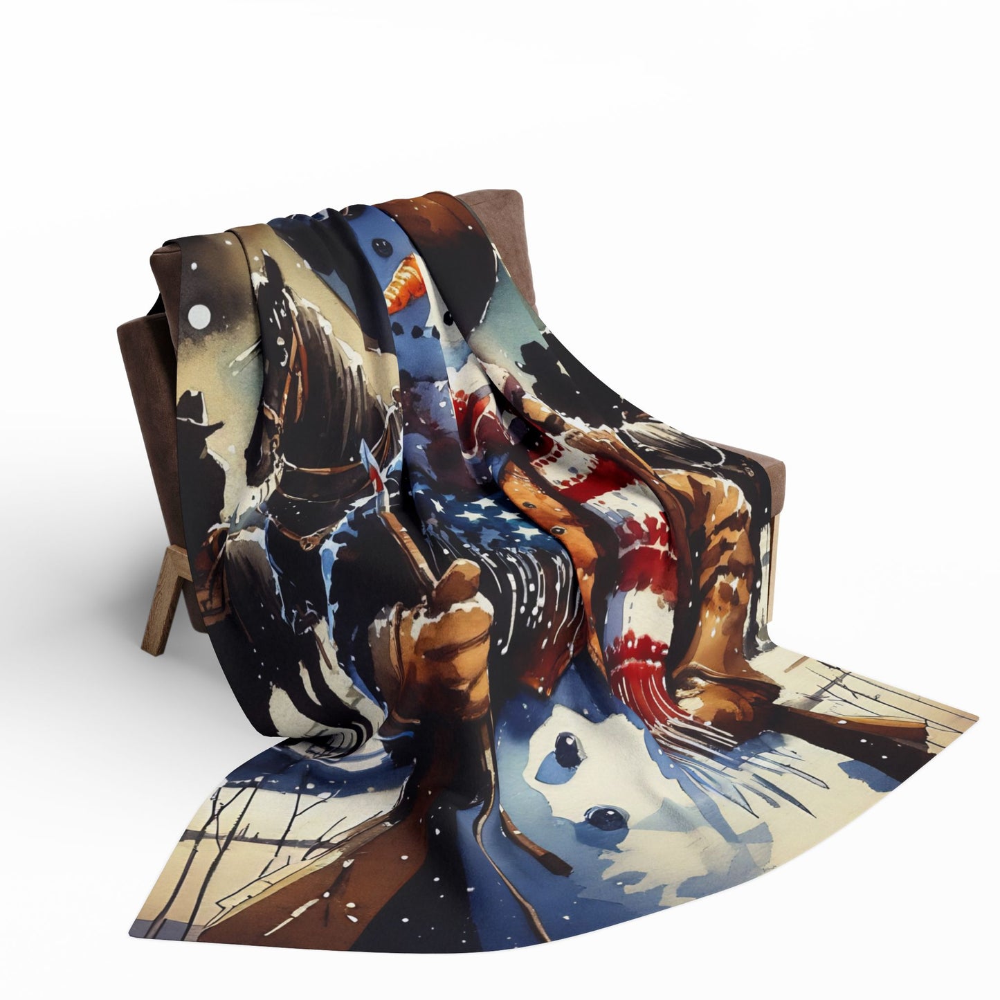 Fleece Blanket Cowboy Snowman Christmas Gift
