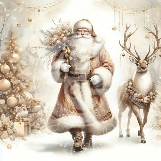 10 Neutral Santa & Reindeer