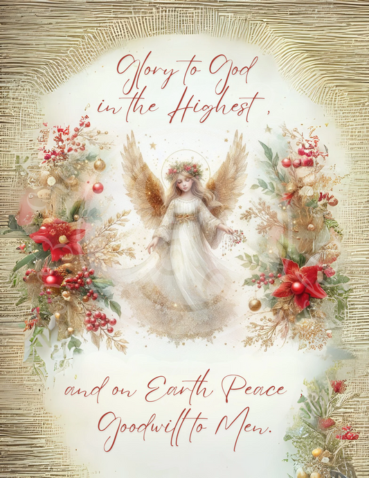 11 Sq Christmas Angel 8x8 Printable