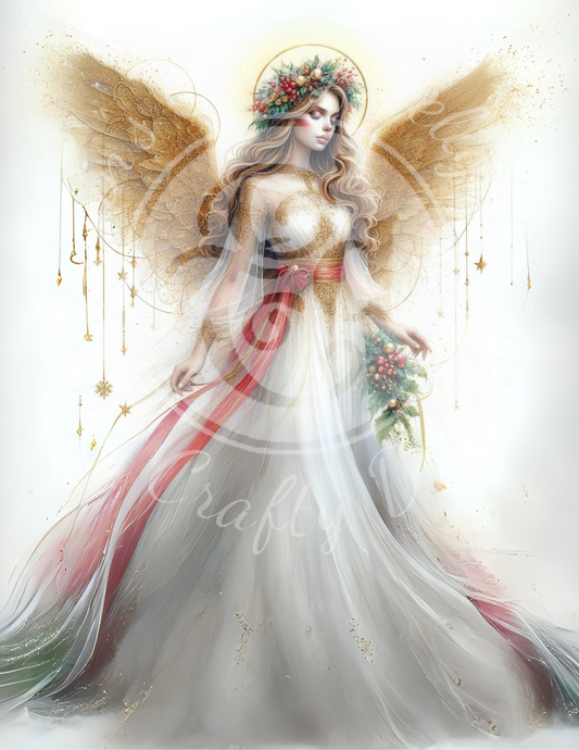 12 Sq Christmas Angel 8x8 Printable