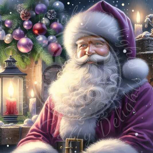 16 Purple Santa