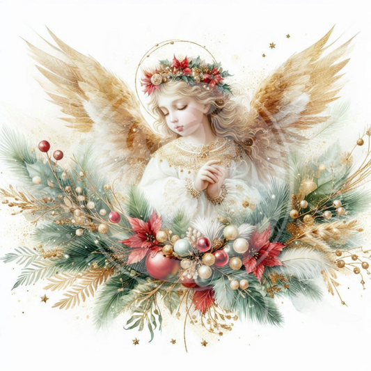 1 Sq Christmas Angel Child 8x8 Printable