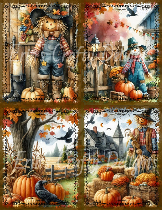 I Love Fall on the Farm Junk Journal Quarter Page Set