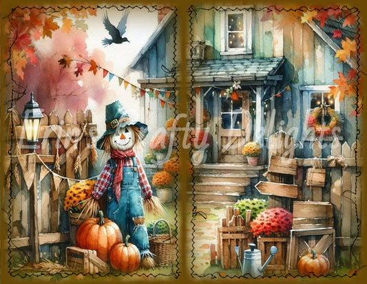 I Love Fall on the Farm Junk Journal Half Page Set