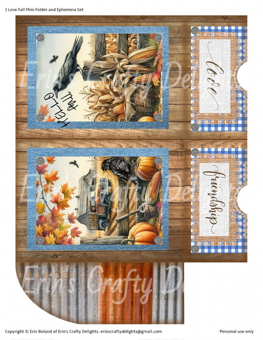 I Love Fall on the Farm Mini Folder & Ephemera Set