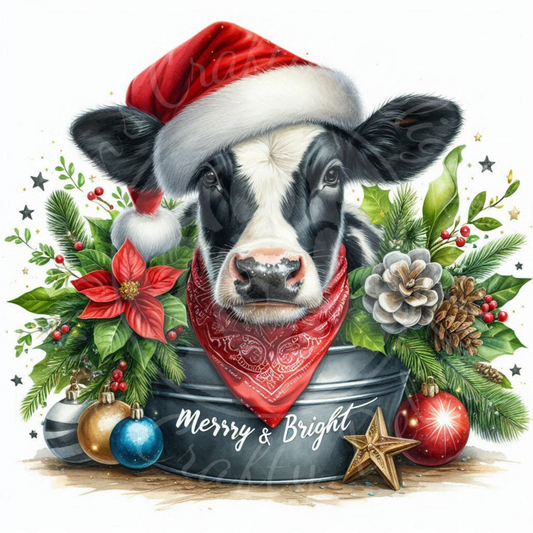 1 Merry & Bright Holstein Cow