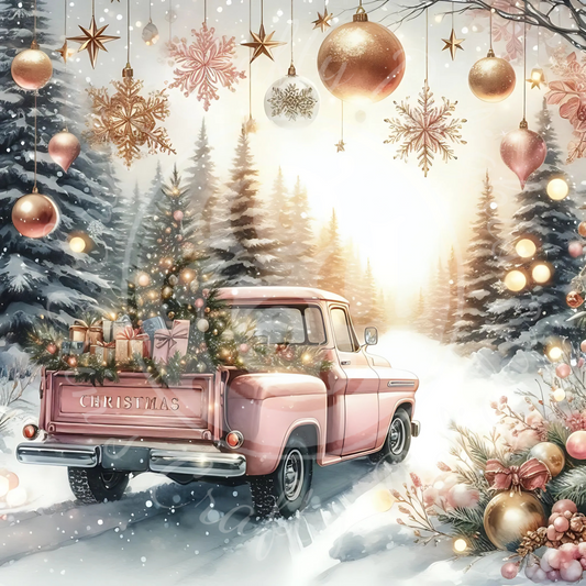 1 Pink Christmas Truck