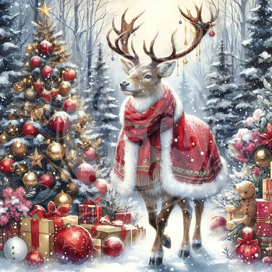 1 Red Christmas Reindeer