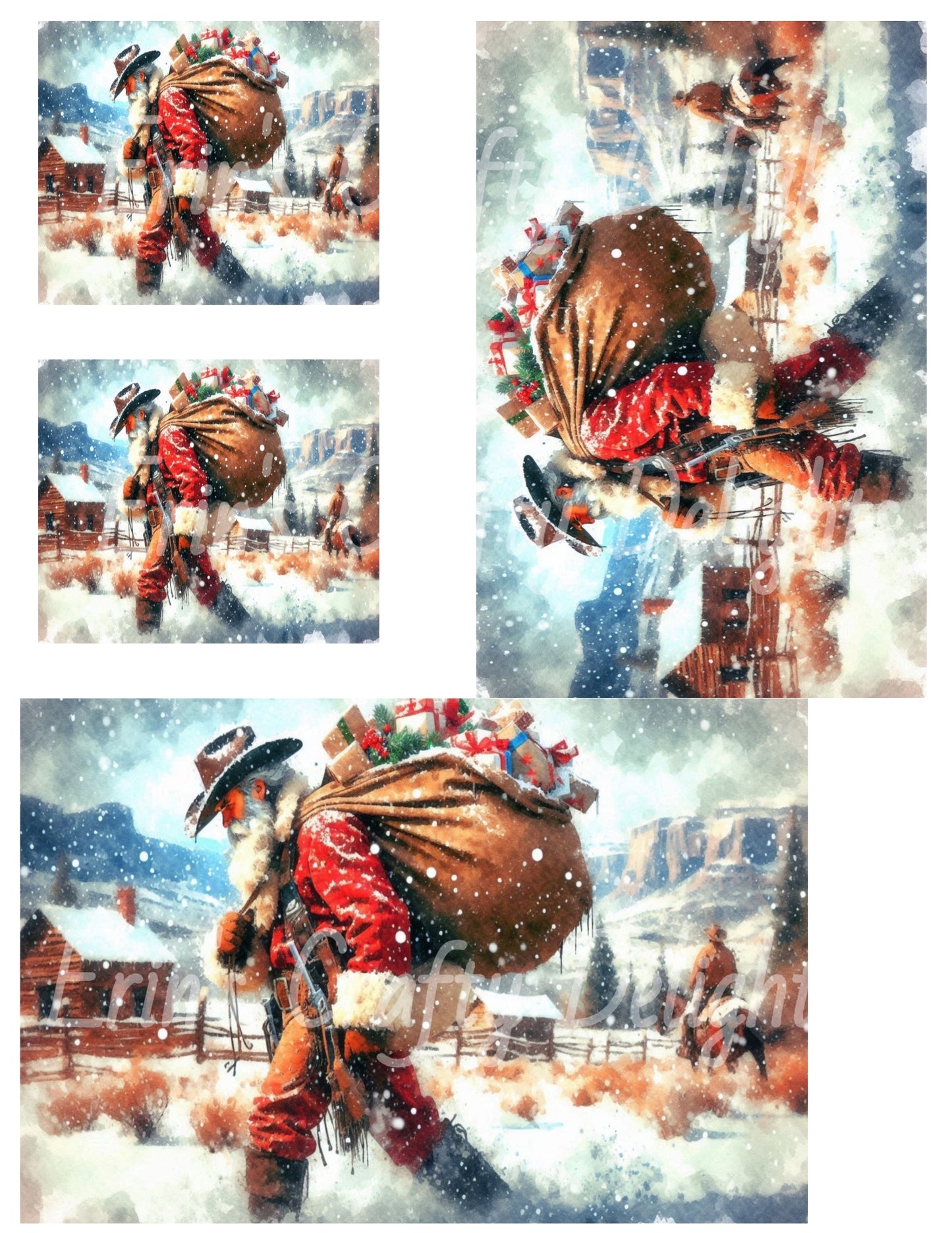 3 Cowboy Santa