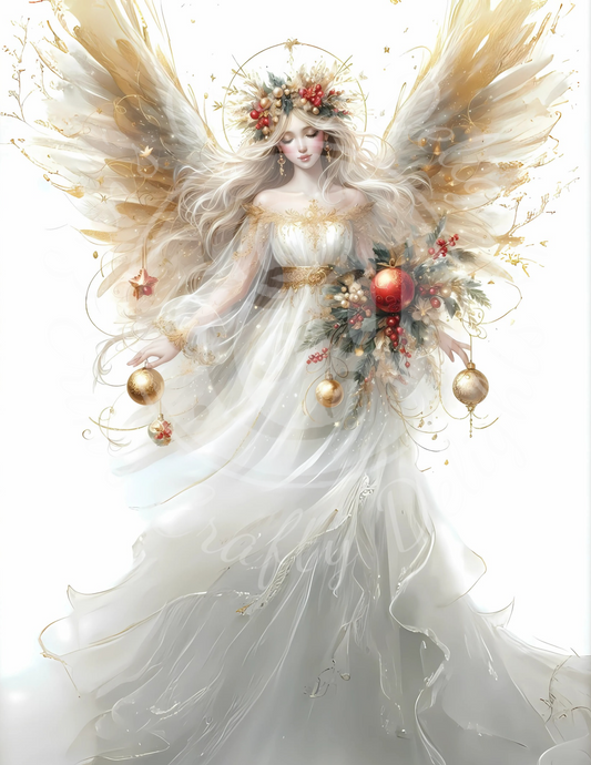 4 Sq Christmas Angel 8x8 Printable