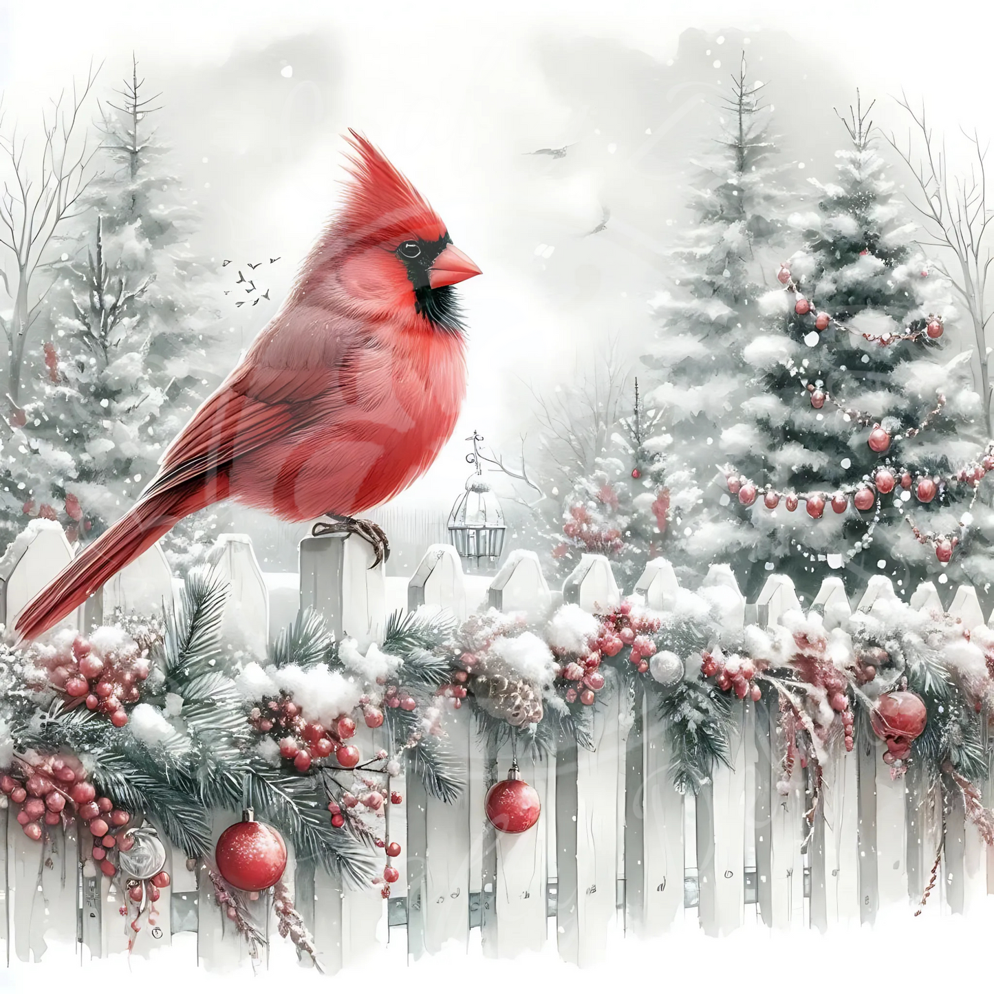 4 Christmas Cardinal