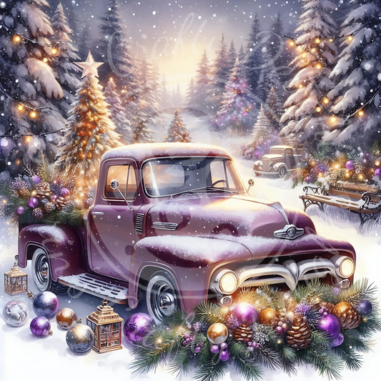 4 Purple Christmas Truck