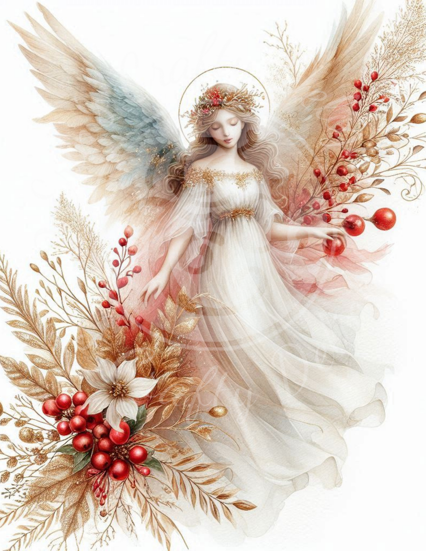 5 Sq Christmas Angel 8x8 Printable