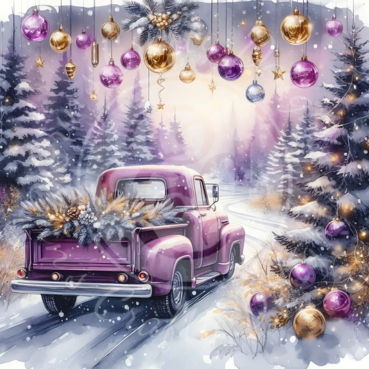 5 Purple Christmas Truck
