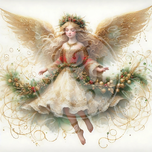 8 Sq Christmas Angel Child 8x8 Printable